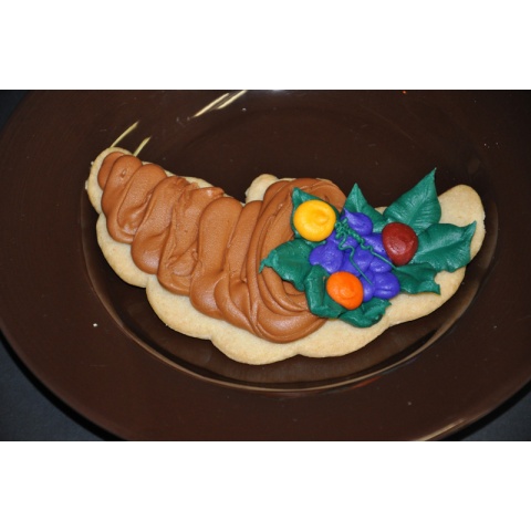 Thanksgiving Decorated Cookie- Cornucopia 